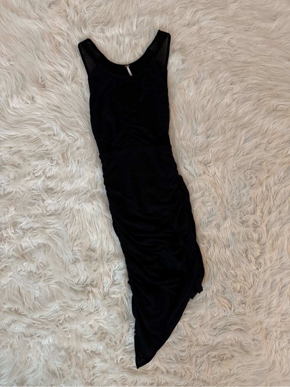 Free People Black Asymmetric Midi Dress